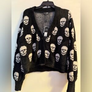 Fashion Nova Skull Baddie Cropped Cardigan